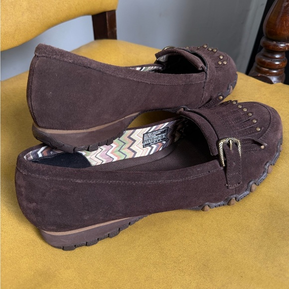 Skechers women’s sneakers Dark Brown Suede Loafers with Stud Details size 9,5 - Picture 12 of 14